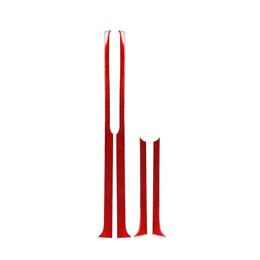 4 PCS / Set Carbon Fiber Car Door Panel Decorative Sticker for Toyota Tundra 2014-2018,Left and Right Drive Universal (Red) - Car Interior Mouldings by buy2fix | Online Shopping UK | buy2fix