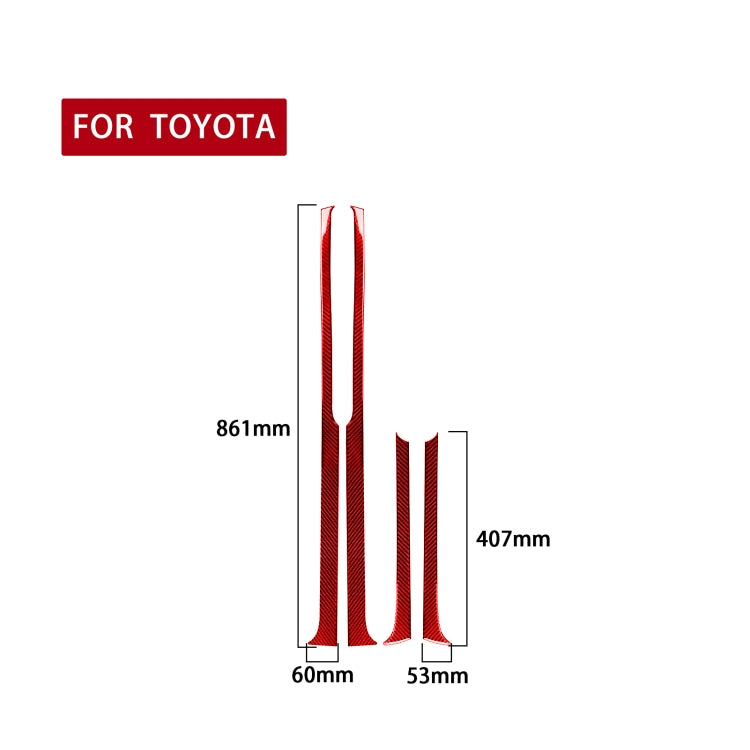 4 PCS / Set Carbon Fiber Car Door Panel Decorative Sticker for Toyota Tundra 2014-2018,Left and Right Drive Universal (Red) - Car Interior Mouldings by buy2fix | Online Shopping UK | buy2fix