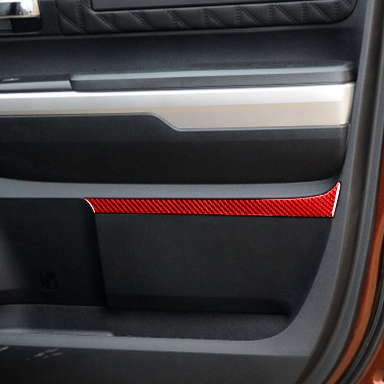 4 PCS / Set Carbon Fiber Car Door Panel Decorative Sticker for Toyota Tundra 2014-2018,Left and Right Drive Universal (Red) - Car Interior Mouldings by buy2fix | Online Shopping UK | buy2fix