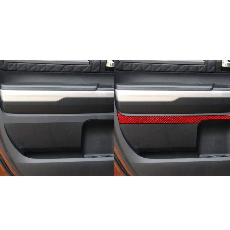 4 PCS / Set Carbon Fiber Car Door Panel Decorative Sticker for Toyota Tundra 2014-2018,Left and Right Drive Universal (Red) - Car Interior Mouldings by buy2fix | Online Shopping UK | buy2fix