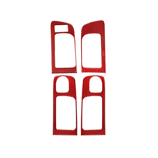 4 PCS / Set Carbon Fiber Car Door Inner Handle Decorative Sticker for Toyota Tundra 2014-2018,Left Drive (Red) - Car Interior Mouldings by buy2fix | Online Shopping UK | buy2fix