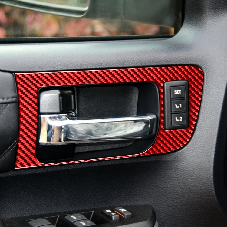 4 PCS / Set Carbon Fiber Car Door Inner Handle Decorative Sticker for Toyota Tundra 2014-2018,Left Drive (Red) - Car Interior Mouldings by buy2fix | Online Shopping UK | buy2fix