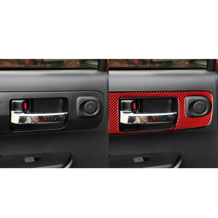 4 PCS / Set Carbon Fiber Car Door Inner Handle Decorative Sticker for Toyota Tundra 2014-2018,Left Drive (Red) - Car Interior Mouldings by buy2fix | Online Shopping UK | buy2fix