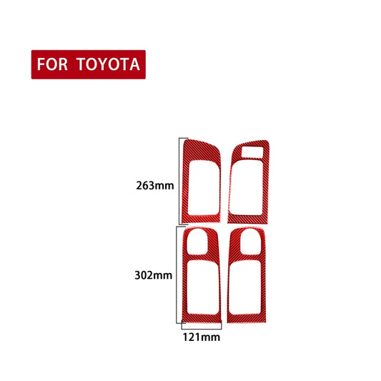 4 PCS / Set Carbon Fiber Car Door Inner Handle Decorative Sticker for Toyota Tundra 2014-2018,Right Drive (Red) by buy2fix