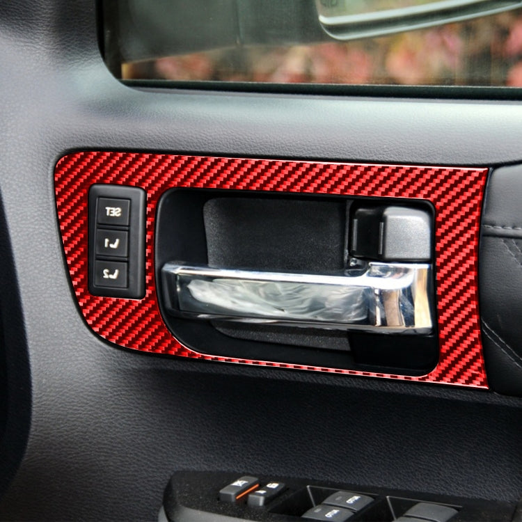 4 PCS / Set Carbon Fiber Car Door Inner Handle Decorative Sticker for Toyota Tundra 2014-2018,Right Drive (Red) - Car Interior Mouldings by buy2fix | Online Shopping UK | buy2fix