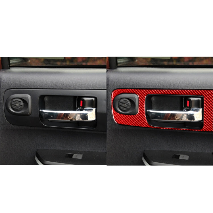 4 PCS / Set Carbon Fiber Car Door Inner Handle Decorative Sticker for Toyota Tundra 2014-2018,Right Drive (Red) - Car Interior Mouldings by buy2fix | Online Shopping UK | buy2fix