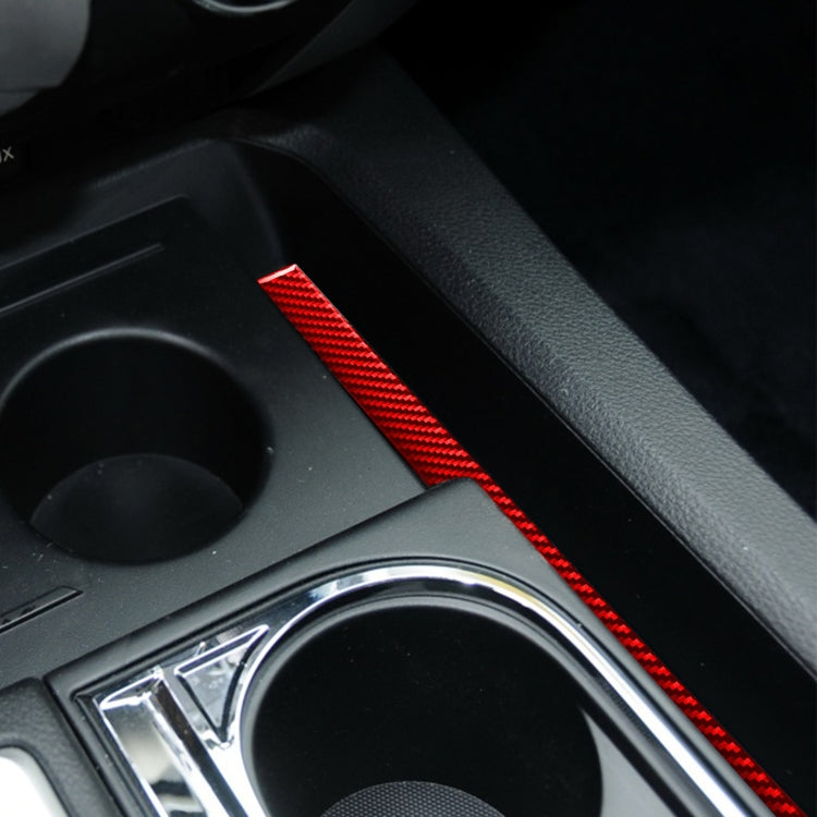 Carbon Fiber Car Central Control Cup Holder Slot Mat Decorative Sticker for Toyota Tundra 2014-2018,Left and Right Drive Universal (Red) by buy2fix