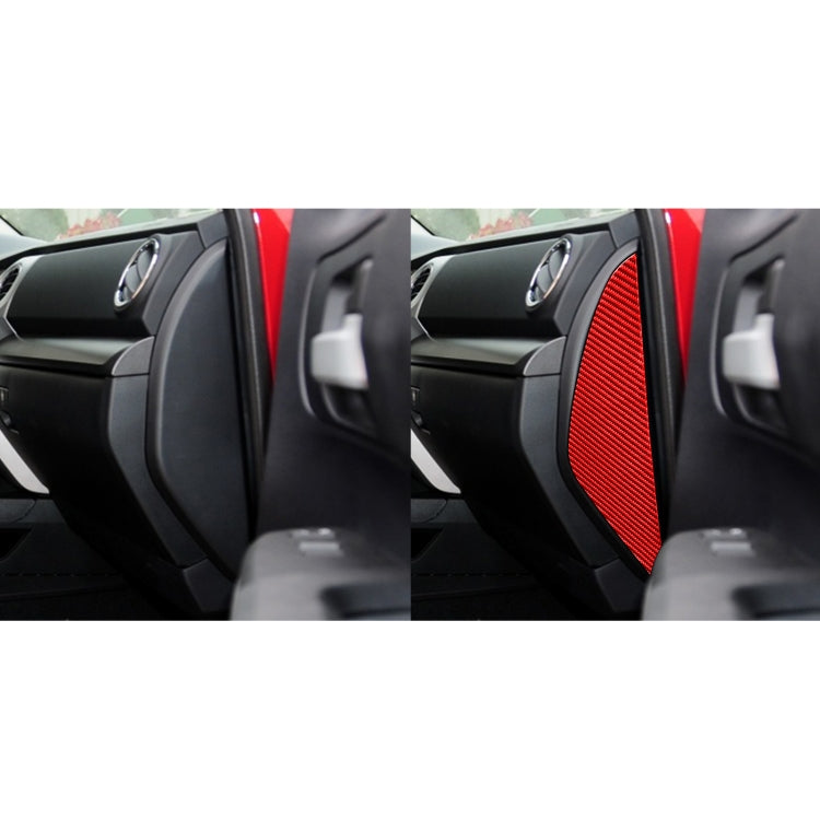 2 PCS / Set Carbon Fiber Car Door Anti-collision Cushion Decorative Sticker for Toyota Tundra 2014-2018,Left and Right Drive Universal (Red) by buy2fix