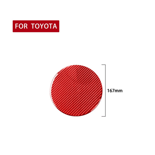 Carbon Fiber Car Fuel Tank Cap Decorative Sticker for Toyota Tundra 2014-2018,Left and Right Drive Universal (Red) by buy2fix
