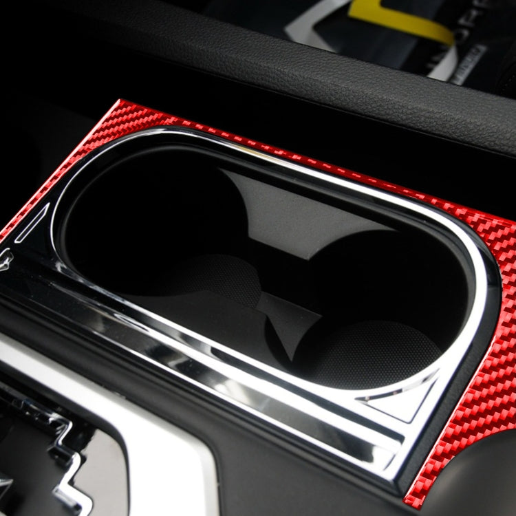 Carbon Fiber Car Cup Holder Frame Decorative Sticker for Toyota Tundra 2014-2018,Left Drive (Red) by buy2fix