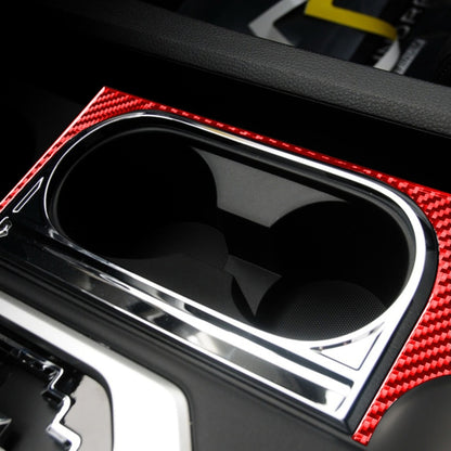 Carbon Fiber Car Cup Holder Frame Decorative Sticker for Toyota Tundra 2014-2018,Left Drive (Red) by buy2fix