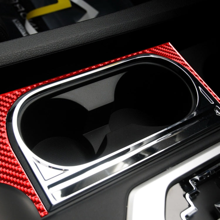 Carbon Fiber Car Cup Holder Frame Decorative Sticker for Toyota Tundra 2014-2018,Right Drive (Red) by buy2fix