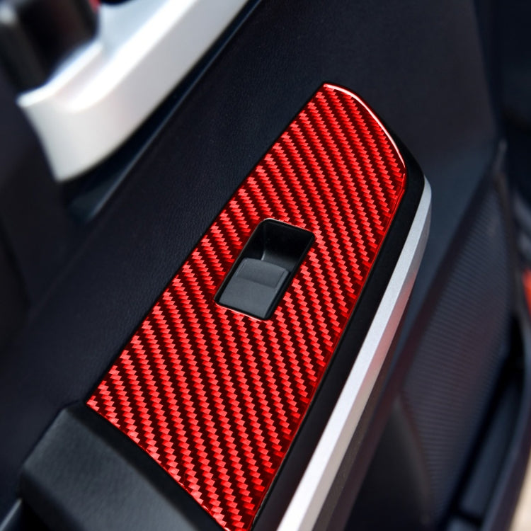 4 PCS / Set Carbon Fiber Car Glass Lift Switch Ring Decorative Sticker for Toyota Tundra 2014-2018,Left Drive (Red) - Car Interior Mouldings by buy2fix | Online Shopping UK | buy2fix