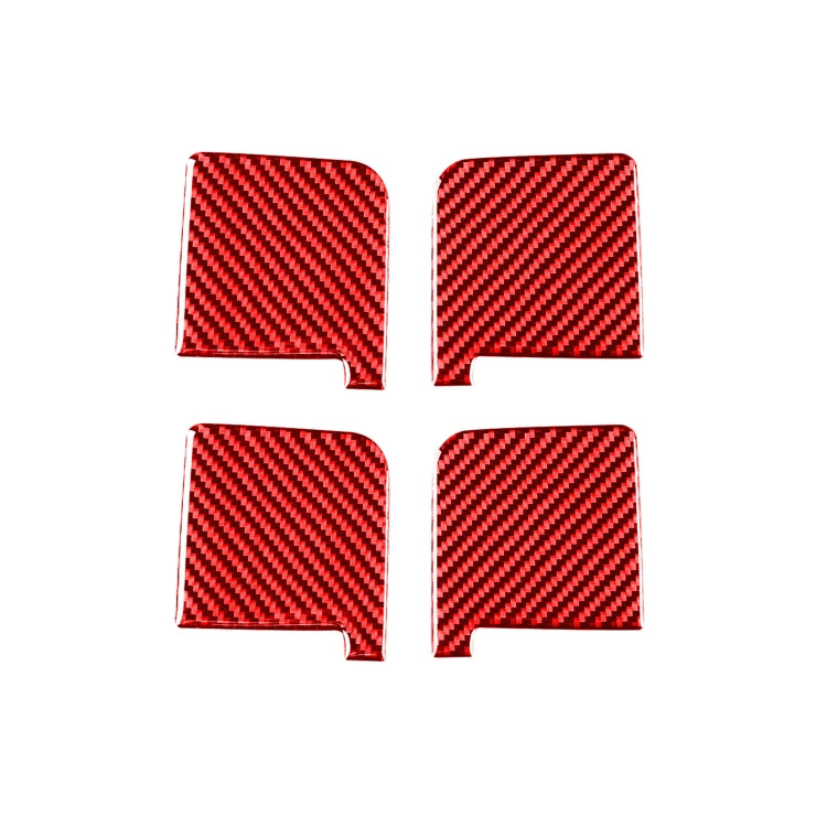 4 PCS / Set Carbon Fiber Car Inner Door Bowl Decorative Sticker for Toyota Tundra 2014-2018,Left and Right Drive Universal (Red) by buy2fix