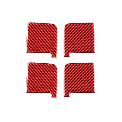 4 PCS / Set Carbon Fiber Car Inner Door Bowl Decorative Sticker for Toyota Tundra 2014-2018,Left and Right Drive Universal (Red) by buy2fix