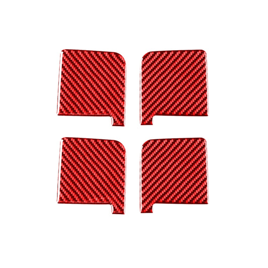 4 PCS / Set Carbon Fiber Car Inner Door Bowl Decorative Sticker for Toyota Tundra 2014-2018,Left and Right Drive Universal (Red) - Car Interior Mouldings by buy2fix | Online Shopping UK | buy2fix
