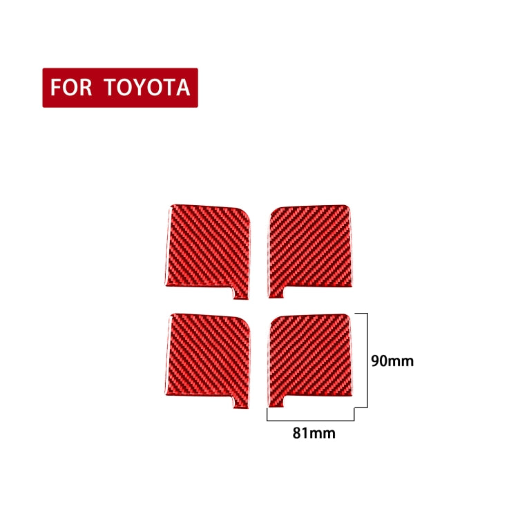 4 PCS / Set Carbon Fiber Car Inner Door Bowl Decorative Sticker for Toyota Tundra 2014-2018,Left and Right Drive Universal (Red) by buy2fix