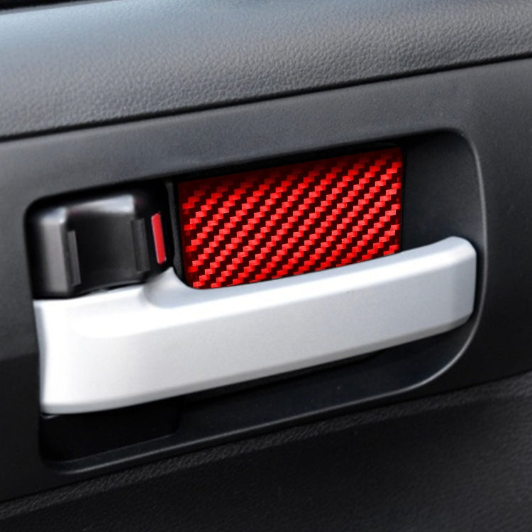 4 PCS / Set Carbon Fiber Car Inner Door Bowl Decorative Sticker for Toyota Tundra 2014-2018,Left and Right Drive Universal (Red) by buy2fix