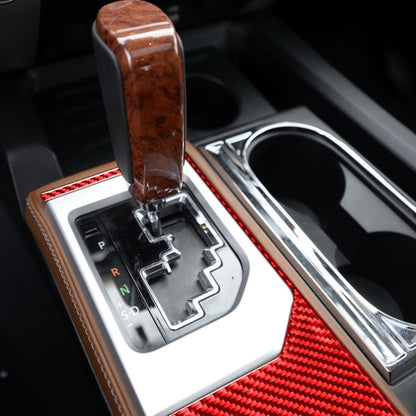 Carbon Fiber Car Gear Outer Frame Decorative Sticker for Toyota Tundra 2014-2018,Left and Right Drive Universal (Red) by buy2fix