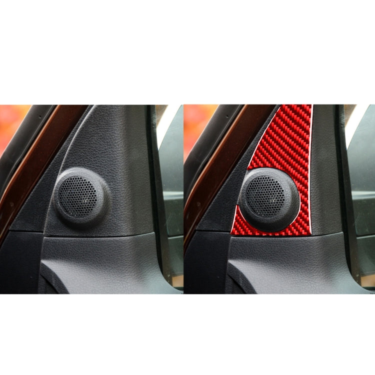 2 PCS / Set Carbon Fiber Car A-pillar Speaker Panel Decorative Sticker for Toyota Tundra 2014-2018,Left and Right Drive Universal (Red) by buy2fix