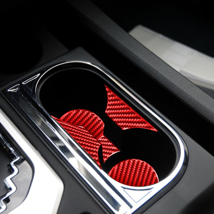 Carbon Fiber Car Central Control Cup Holder Panel Decorative Sticker for Toyota Tundra 2014-2018,Left and Right Drive Universal (Red) by buy2fix