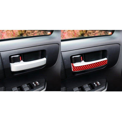 4 PCS / Set Carbon Fiber Car Inner Handle Decorative Sticker for Toyota Tundra 2014-2018,Left and Right Drive Universal(Red) by buy2fix