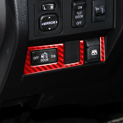 2 PCS / Set Carbon Fiber Car Headlight Switch Ring Decorative Sticker for Toyota Tundra 2014-2018,Left and Right Drive Universal (Red) by buy2fix
