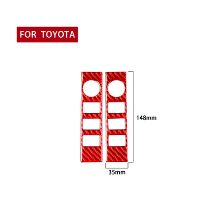 2 PCS / Set Carbon Fiber Car Central Control Volume Switch Decorative Sticker for Toyota Tundra 2014-2018,Left and Right Drive Universal (Red) by buy2fix