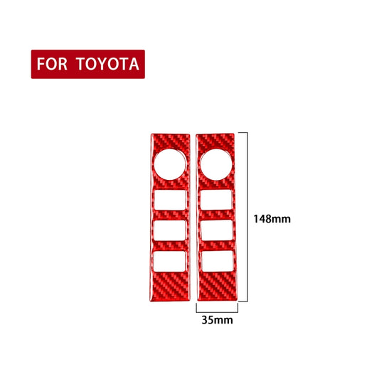 2 PCS / Set Carbon Fiber Car Central Control Volume Switch Decorative Sticker for Toyota Tundra 2014-2018,Left and Right Drive Universal (Red) by buy2fix