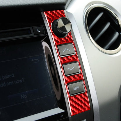 2 PCS / Set Carbon Fiber Car Central Control Volume Switch Decorative Sticker for Toyota Tundra 2014-2018,Left and Right Drive Universal (Red) by buy2fix