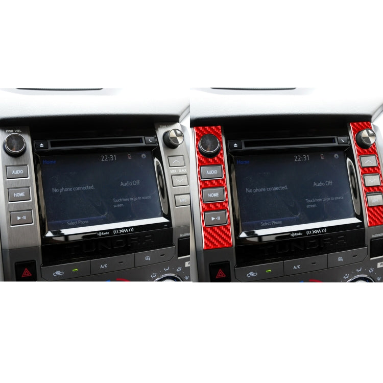 2 PCS / Set Carbon Fiber Car Central Control Volume Switch Decorative Sticker for Toyota Tundra 2014-2018,Left and Right Drive Universal (Red) by buy2fix