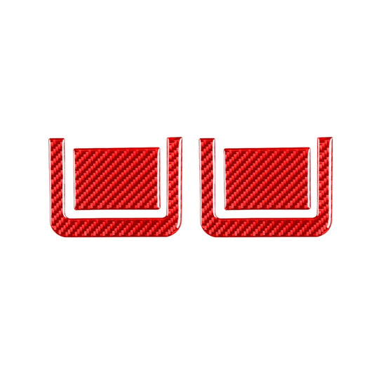 4 PCS / Set Carbon Fiber Car Rear Seat Adjustment Panel Decorative Sticker for Toyota Tundra 2014-2018,Left and Right Drive Universal (Red) - Car Interior Mouldings by buy2fix | Online Shopping UK | buy2fix