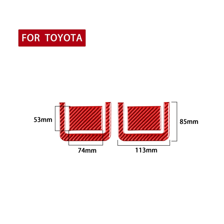 4 PCS / Set Carbon Fiber Car Rear Seat Adjustment Panel Decorative Sticker for Toyota Tundra 2014-2018,Left and Right Drive Universal (Red) by buy2fix