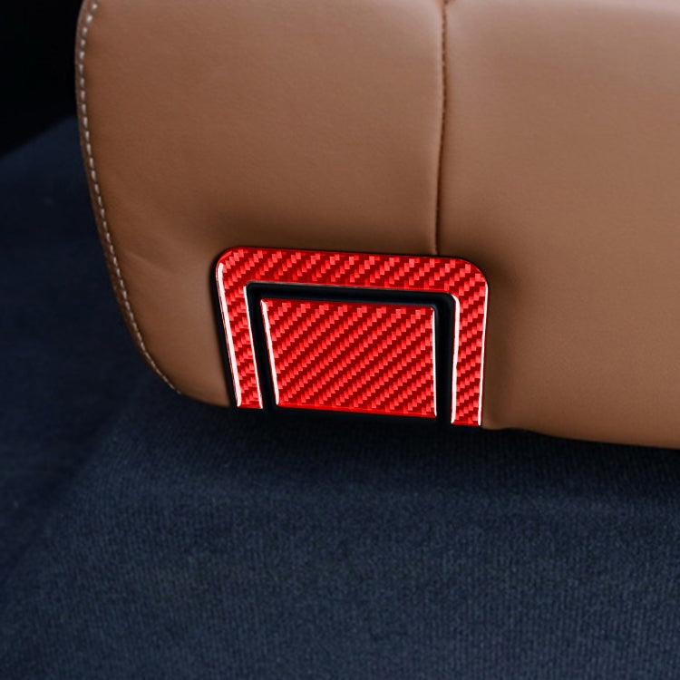 4 PCS / Set Carbon Fiber Car Rear Seat Adjustment Panel Decorative Sticker for Toyota Tundra 2014-2018,Left and Right Drive Universal (Red) by buy2fix