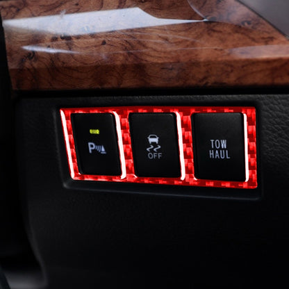 Carbon Fiber Car Mode Switch Decorative Sticker for Toyota Tundra 2014-2018,Left and Right Drive Universal (Red) by buy2fix