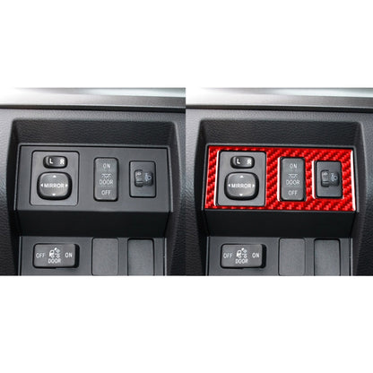 Carbon Fiber Car Headlight Height Adjustment Switch Decorative Sticker for Toyota Tundra 2014-2018,Left and Right Drive Universal (Red) by buy2fix