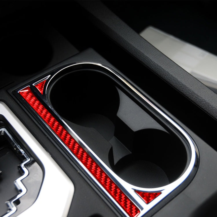 3 PCS / Set Carbon Fiber Car Central Control Cup Holder Decorative Sticker for Toyota Tundra 2014-2018,Left Drive(Red) by buy2fix