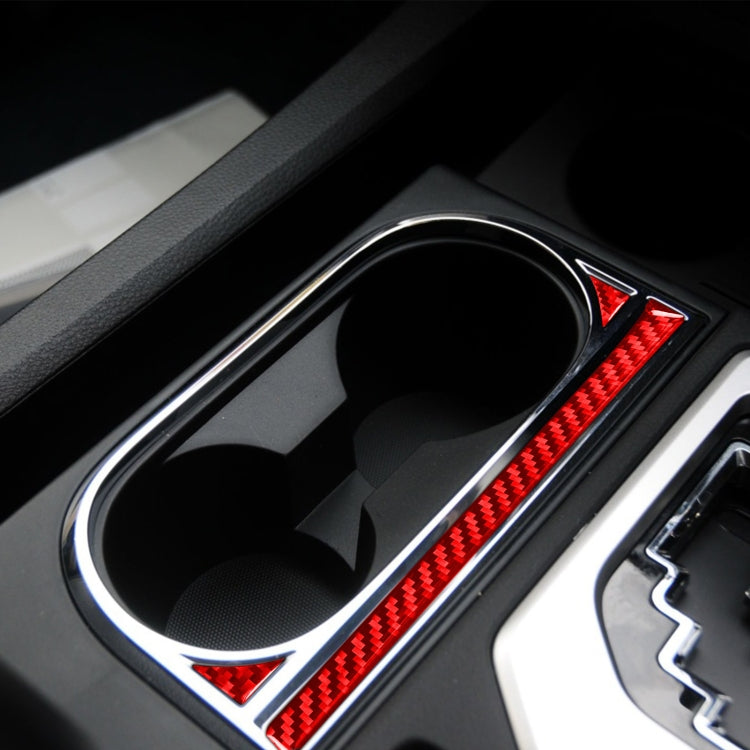 3 PCS / Set Carbon Fiber Car Central Control Cup Holder Decorative Sticker for Toyota Tundra 2014-2018,Right Drive (Red) by buy2fix