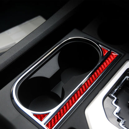 3 PCS / Set Carbon Fiber Car Central Control Cup Holder Decorative Sticker for Toyota Tundra 2014-2018,Right Drive (Red) by buy2fix
