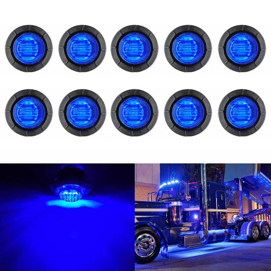 10 PCS MK-009 3/4 inch Car / Truck 3LEDs Side Marker Indicator Lights Bulb Lamp (Blue Light) - Clearance Lights by buy2fix | Online Shopping UK | buy2fix