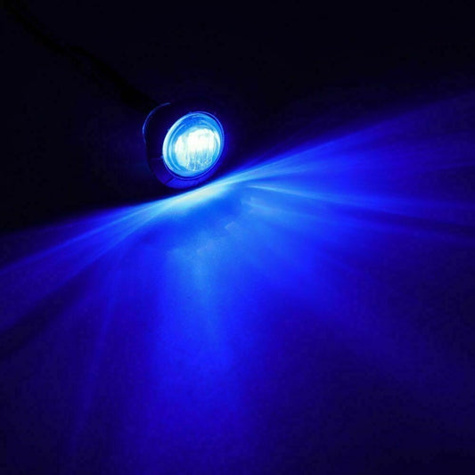 10 PCS MK-009 3/4 inch Car / Truck 3LEDs Side Marker Indicator Lights Bulb Lamp (Blue Light) - Clearance Lights by buy2fix | Online Shopping UK | buy2fix