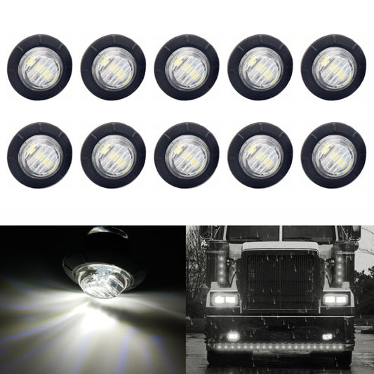 10 PCS MK-009 3/4 inch Car / Truck 3LEDs Side Marker Indicator Lights Bulb Lamp (White Light) - Clearance Lights by buy2fix | Online Shopping UK | buy2fix