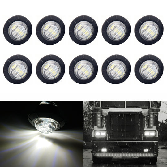 10 pièces MK-009 3/4 pouces voiture/camion 3LEDs feux de position latéraux ampoule lampe (lumière blanche)