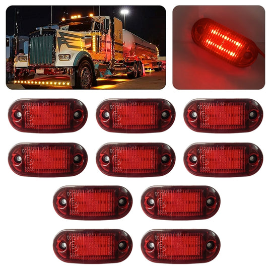 10 pièces MK-019 voiture/camion 6LEDs feux de position latéraux ampoule lampe (lumière rouge)