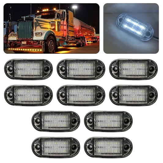 10 PCS MK-019 Car / Truck 6LEDs Side Marker Indicator Lights Bulb Lamp (White Light) - Clearance Lights by buy2fix | Online Shopping UK | buy2fix