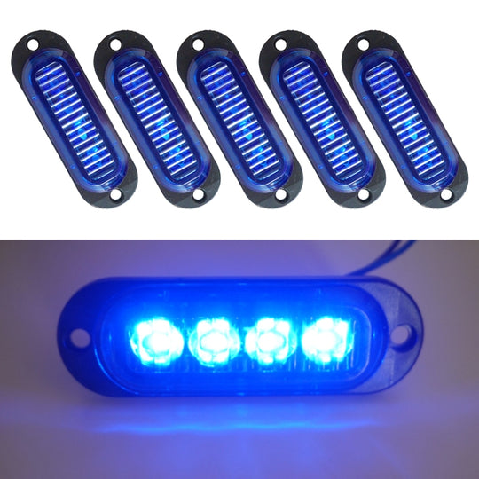 5 pièces MK-087 voiture/camion 4LEDs feux de position latéraux ampoule lampe (lumière bleue)