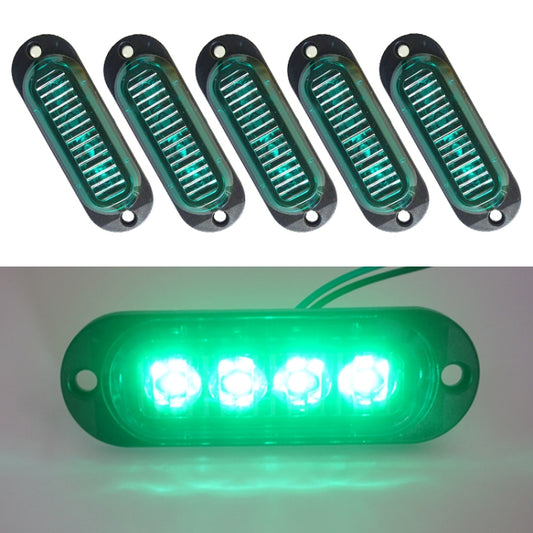 5 PCS MK-087 Car / Truck 4LEDs Side Marker Indicator Lights Bulb Lamp (Green Light) - Clearance Lights by buy2fix | Online Shopping UK | buy2fix