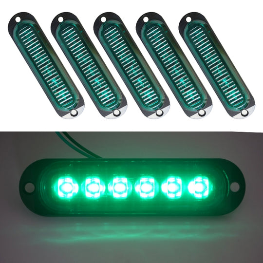 5 pièces MK-093 voiture/camion 6LEDs feux de position latéraux ampoule lampe (lumière verte)