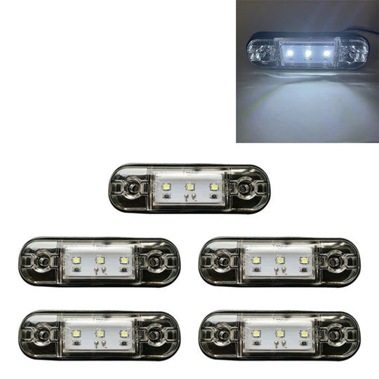 5 pièces MK-327 voiture/camion 3LEDs indicateur de position latéral feu arrière (lumière blanche)