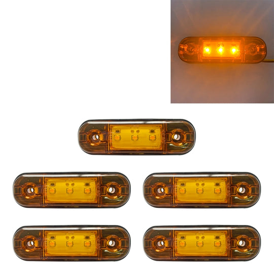 5 pièces MK-327 voiture/camion 3LEDs indicateur de position latéral feu arrière (lumière jaune)
